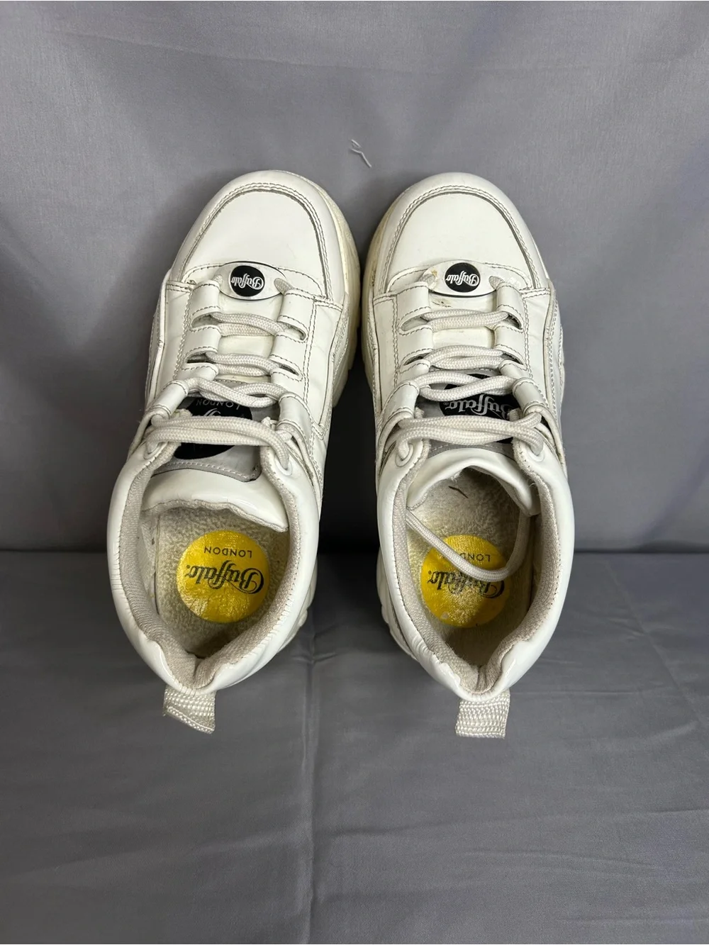 Buffalo 36 Classic Low Leather Platform Boots Shoes White Leather Women’s US 6